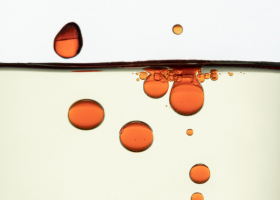 Abstract background orange oil bubble in water wallpaper