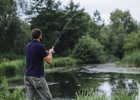 close-up-man-fishing-lake